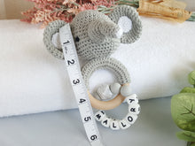 Load image into Gallery viewer, Elephant baby toy jingling rattle with customization options
