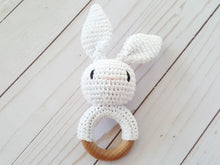 Load image into Gallery viewer, Rabbit baby toy jingling rattle with customization options