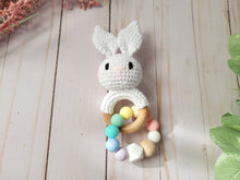 Load image into Gallery viewer, Rabbit baby toy jingling rattle with customization options