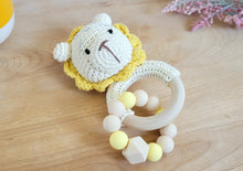 Load image into Gallery viewer, Lion baby toy jingling rattle with customization options