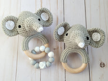 Load image into Gallery viewer, Elephant baby toy jingling rattle with customization options