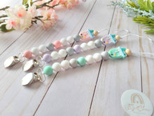 Load image into Gallery viewer, Boba tea pacifier clip with color options and shiny metal clip