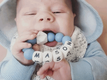 Load image into Gallery viewer, Colorful personalized baby teether