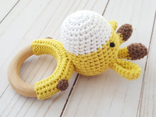 Load image into Gallery viewer, Giraffe baby toy jingling rattle with customization options
